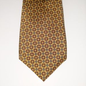Bert Pulitzer men's silk tie gold, blue, brown
